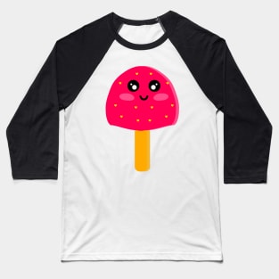 Pink Strawberry Ice-Cream Baseball T-Shirt